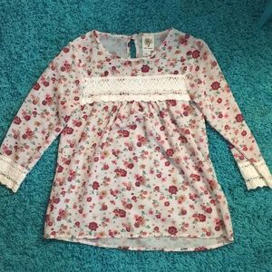 Lace and Floral Blouse